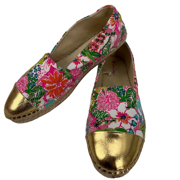 Lilly Pulitzer nosey posey print espadrilles, Size 11